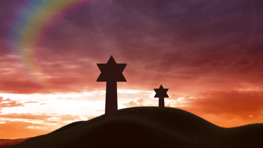 Stars of David on the hill