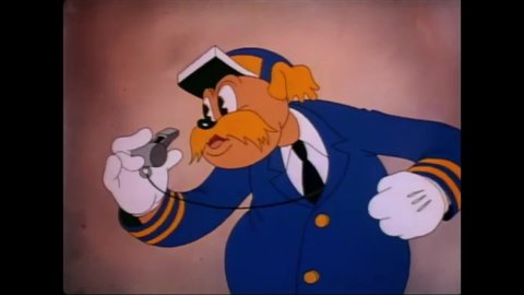 CIRCA 1939 - In this animated film, a dog who ran away from prison gets engaged in a shoot-out with cops and prison guards.