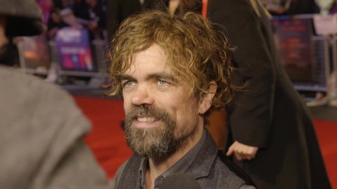 London / England - October 15th 2017: Actor Peter Dinklage interviewed at UK Premiere of 'Three Billboards Outside Ebbing, Missouri' at the Closing Night Gala of the 61st BFI London Film Festival 