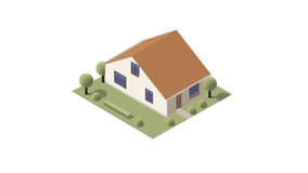 Animated video clip . Building a house