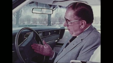 CIRCA 1981 - An automotive engineer explains how air bags work in cars.
