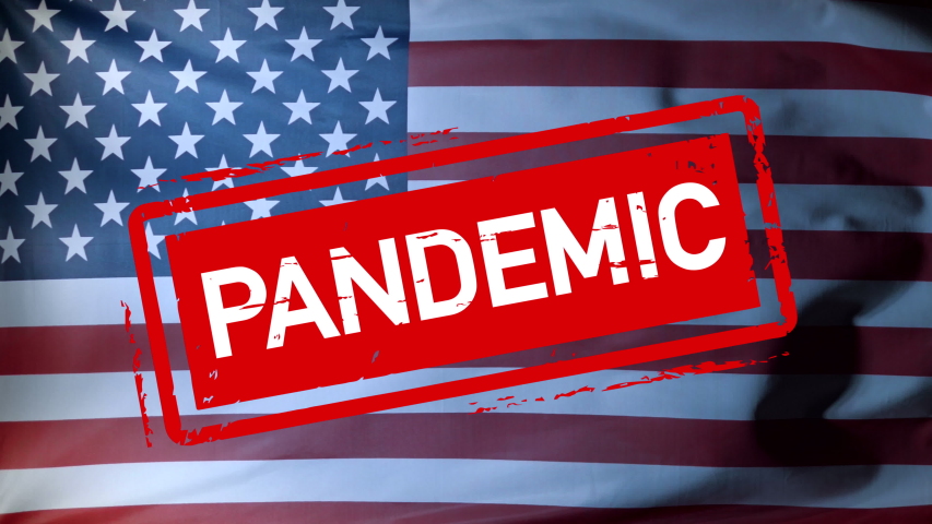 USA Pandemic Virus Epidemic Animated Red Stamp Title Flu Health Quarantine Alert Royalty-Free Stock Footage #1048450498