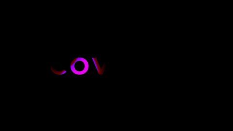 Covid 19 Corona Virus Text on Dark Background Illuminated letters
