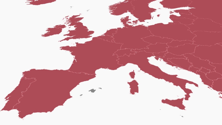 Coronavirus (COVID-19)  Europe map disease spreading animation Royalty-Free Stock Footage #1048451695