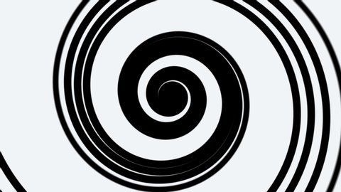 White and black hypnosis spiral animation - Seamless Loop