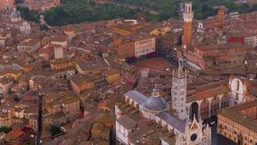 Siena / Italy    , Arial video of  Siena in Italy  , taken by Drone Camera   