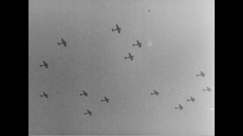 CIRCA 1942 - Combat footage shows the Luftwaffe and German artillery in action.