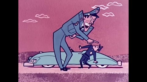 CIRCA 1950s - An obnoxious airman offends the patrons in a bar, a traffic cop and a service station attendant and soldiers ruin a garden.