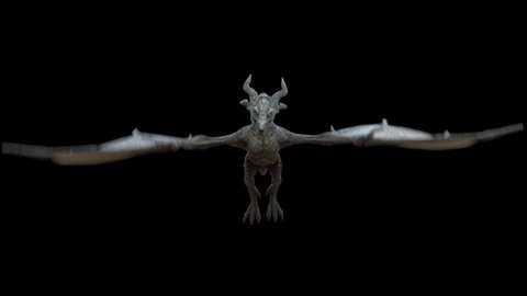 Realistic Dragon flies and breathes a flame, isolated on black with alpha channel. Production Quality footage in 4k resolution, ProRes 4444 codec with alpha channel, 25 FPS.