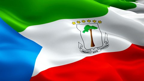 Equatorial Guinea waving flag. National 3d ‎Equatorial Guinea flag waving. Sign of seamless loop animation. ‎Bata flag HD resolution Background. Equatorial Guinea flag Closeup 1080p Full HD video for 