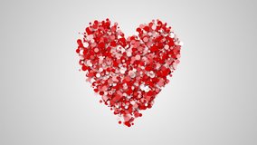 slow motion of particles in heart shape valentines day video greeting card