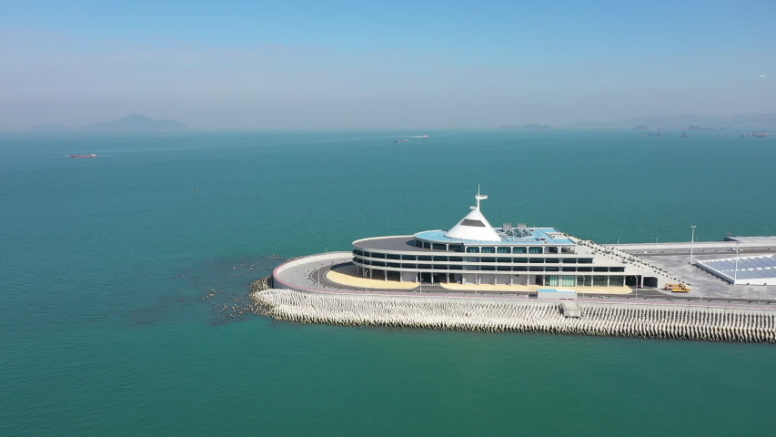 Aerial view of Hong Kong-Zhu Hai-Macau Bridge