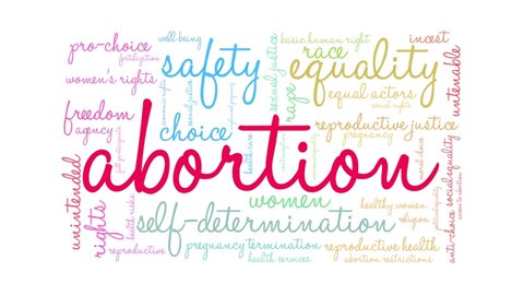 Abortion word cloud on a white background.