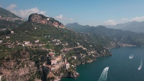 amalfi coast aerial drone shooting 4k itlay sea ravello positano