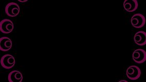 Colored crown-shaped graphic object on a minimal black background, which rotates clockwise reducing the size from full screen to zero, then returns to full screen.