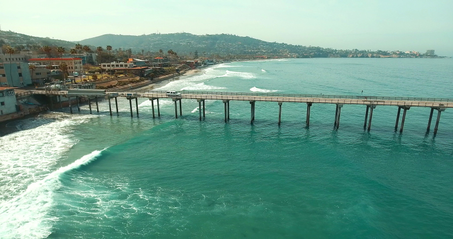 San Diego, CA, USA - Circa 2017 : California pier on a summer Day