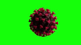 Realistic 3D animation rendering of coronavirus 2019-nCoV COVID-19 single cell on green background for future compositing - Powered by Shutterstock - Get 15% off with code: PIKWIZARD15