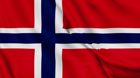 Norway flag is waving 3D animation. Norway flag waving in the wind. National flag of Norway. flag seamless loop animation. 4K