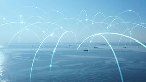 Ships and communication network concept. maritime traffic. - Powered by Shutterstock - Get 15% off with code: PIKWIZARD15