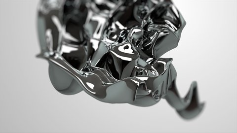 Moving liquid metal textures, mercury substances on a light background, reflecting matter, foil, shiny fabric, motion graphics, 3D animation 4K, abstract futuristic design.