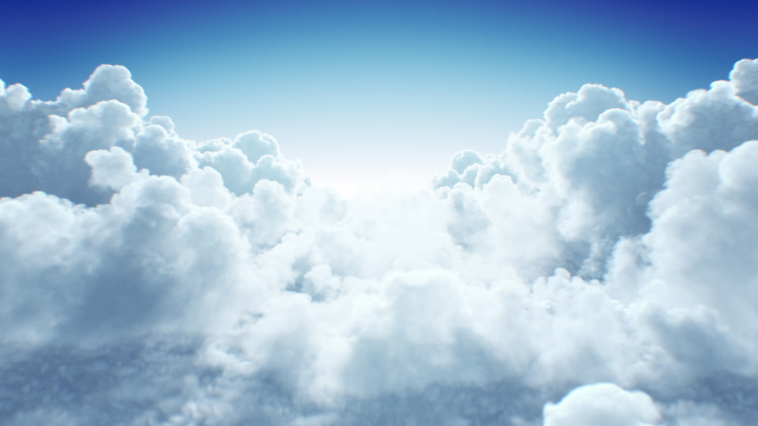 Beautiful Endless Clouds in the Daylight Skies Seamless. Looped 3d Animation Flying Above the Cumulus Clouds with No Sun. 4k Ultra HD 3840x2160. Royalty-Free Stock Footage #1048638967