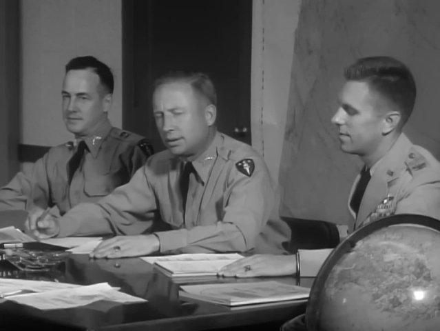 CIRCA 1957 - The committee of Generals discuss economic implications of foreign alliances, at the Army War College at Carlisle Barracks, Pennsylvania.