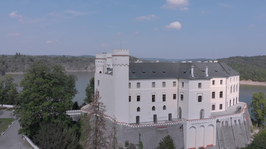 Czech castle Orlik. 4k video