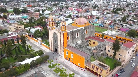 Church Mexico Puebla - San Andres Cholula Aerial View