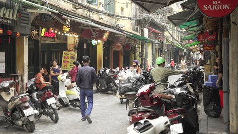Hanoi, Vietnam- March 20 2020: COVID-19: Business closed signage due to COVID-19 outbreak 