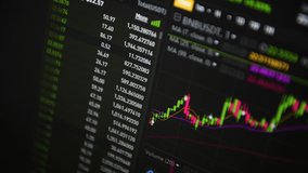 Stock market. Trading in the stock exchange. Moving numbers and charts. - Powered by Shutterstock - Get 15% off with code: PIKWIZARD15