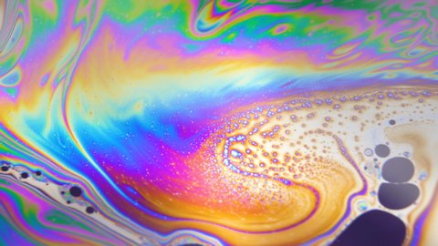 Abstract Liquid Colorful Bubbles And Moving Fluid