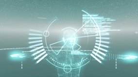 Animation of human model spinning, scope scanning data processing and statistics recording on glowing green background. Digital computer interface communication and connection concept digitally - Powered by Shutterstock - Get 15% off with code: PIKWIZARD15