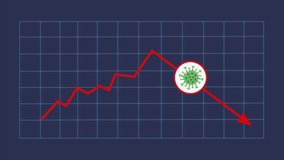 Coronavirus impacts the global economy. Economics fall chart with copy space. Corona virus destroys economy around the world. Economic fallout. Global economic crises. Virus hits market. Shares fall d - Powered by Shutterstock - Get 15% off with code: PIKWIZARD15