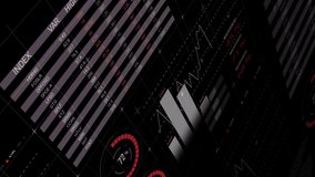 Animation of data processing and statistics recording with a 3d architectural model of a modern city spinning on black background. Digital computer interface communication and connection concept - Powered by Shutterstock - Get 15% off with code: PIKWIZARD15