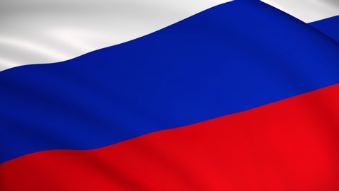 The national flag of Russia (Russian Federation) - 4K seamless loop animation of the Russian flag. Highly detailed realistic 3D rendering