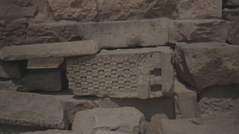 Main Shrine Sculptural Details found in broken pillars of Main Shrine Sarnath Ruins