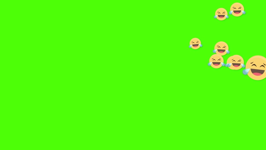 Animation of emoji icons flying up on green background - Powered by Shutterstock - Get 15% off with code: PIKWIZARD15