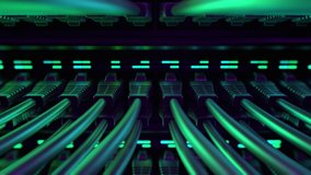 Close-up View of Modern Internet Network Switch With Plugged Ethernet Cables. Blinking Lights on Internet Server. Concept of Data Center, Cloud Computing and Telecommunications. Endless Loop.
 - Powered by Shutterstock - Get 15% off with code: PIKWIZARD15