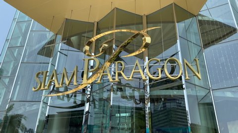 BANGKOK,THAILAND-MARCH 21: Zoom in Footage of Siam Paragon one of the Most Important Shopping Center in Bangkok on March 2,2020