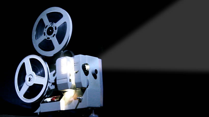 old projector showing film