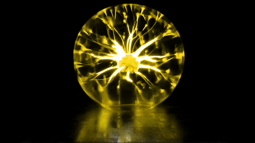 yellow plasma ball