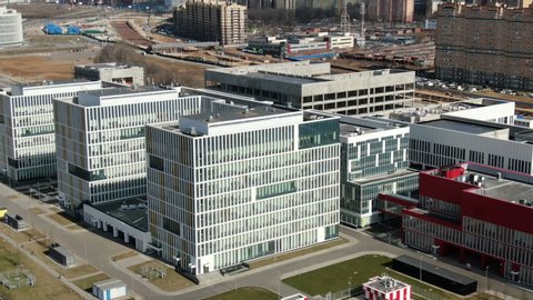 Aerial View Hospital COVID 19 Kommunarka New Moscow