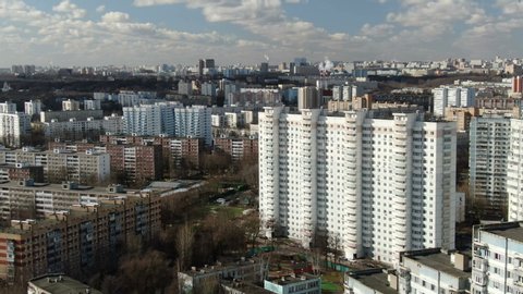 Aerial View of Residential Area in Moscow