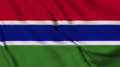 Gambia flag is waving 3D animation. Gambia flag waving in the wind. National flag of Gambia. flag seamless loop animation. high quality 4K resolution