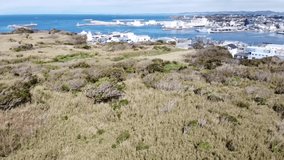 Misakiguchi drone video: Path through grassland and beautiful sea