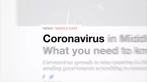 Cluj-Napoca, Romania - February 26, 2020: Coronavirus in the news titles across international media. Coronavirus, COVID-19 concept. Coronavirus, COVID-19 illustrative editorial