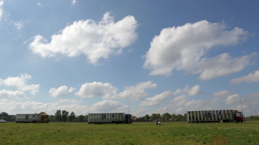 Approximately 30,000 racing pigeons are released in the spectacular ‘Afdeling 10’ liberation from Wijchen (The Netherlands) on April 19, 2014.