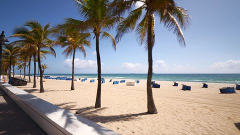 Empty beaches Fort Lauderdale government ordered shut down stop spread Coronavirus
