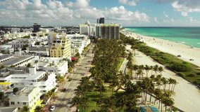 Miami Beach closures aerial drone video March 2020