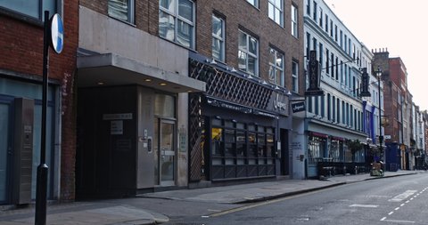London / UK - March 21 2020: Dean Street almost empty due to Coronavirus